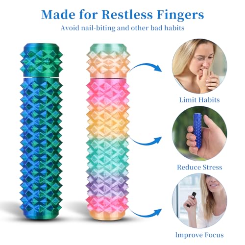 Little Ouchies Pain Stim Fidget Toy, 3D Printed Pocket Spiky Keychain with Clicker Button Spinner Sensory Toys for Anxiety Focus & Stress Reduction Novelty Gifts(C4) - color: C4