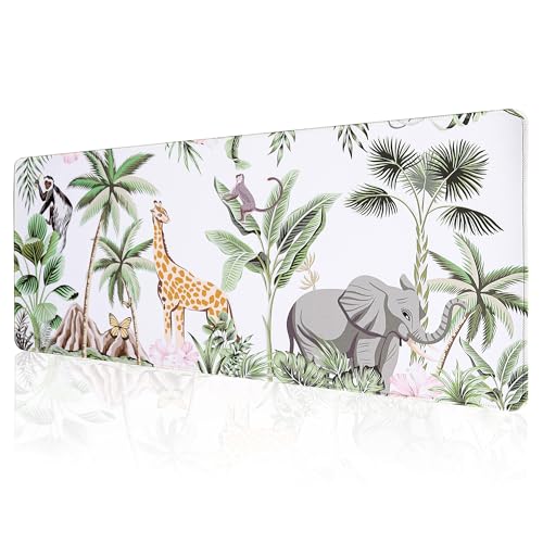 ALOANES Waterproof Gaming Mousepad Large Mouse Mat Non-Slip Rubber Base | Desk pad Keyboard Desk Mat for Computer, Office Home, Zoo Mat XL(31.50"x11.81"x0.12") - color: 03- Zoo, size: 31.5L x 11.8W inches