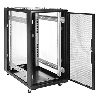 Aeons 22U Professional Network Server Rack Cabinet Enclosure 1000mm 39.5" Deep Computer Electronics Data Equipment Rack Vented Door Server-Depth Black (Pre-Assembled) - style: 22U-44"D-24"W [Vented]