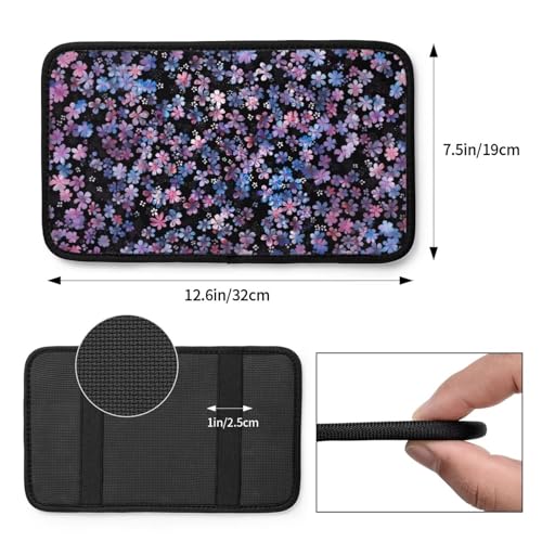 Car Center Console Cover Pad Cherry Blossom Purple Pink Armrest Box Mat Vehicle Arm Rest Cushion Protector Floral Flower Aesthetics Art Black Bohemian Consoles Rest Pillow - color: Cherry Blossom Floral