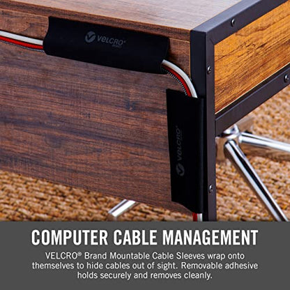 VELCRO Brand Mountable Cable Sleeve,3Ft Customizable Cable Raceway with Removable Adhesive,Cut to Length for Custom Size Wire Management,Cord Hider Mounts on Wall,Desk,Black,VEL-30799-USA(Pack of 12) - size: 36in - Cut to Length (Pack of 12)