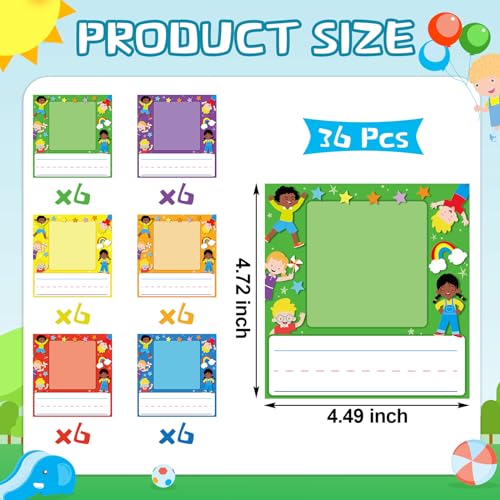 Feifeiya 36 Pcs Kids Photo Nameplates for Desk Kids Name Tags Labels Stickers with Photo Space Self-Adhesive Labels Bulletin Board Colorful Classroom Decoration for Desk Bins Cubbies Office (Kids) - style: Kids