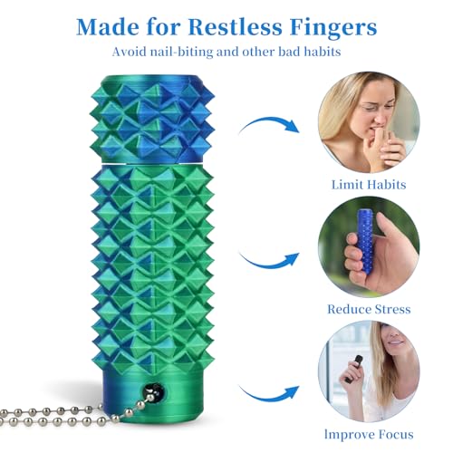 Little Ouchies Pain Stim Fidget Toy, 3D Printed Pocket Spiky Keychain with Clicker Button Spinner Sensory Toys for Anxiety Focus & Stress Reduction Novelty Gifts(L2) - color: L2