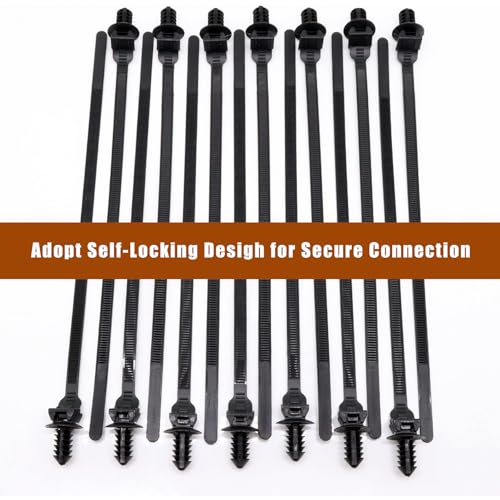 50 Pcs Cable Zip Tie, 8.3x0.2 inch Heavy Duty Nylon Push Mount Self Locking Assortment Black, 8.3x0.2inch(50Pcs) - size: 8.3x0.2inch (50Pcs)