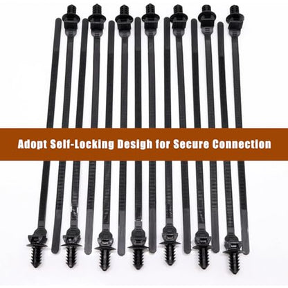 50 Pcs Cable Zip Tie, 8.3x0.2 inch Heavy Duty Nylon Push Mount Self Locking Assortment Black, 8.3x0.2inch(50Pcs) - size: 8.3x0.2inch (50Pcs)