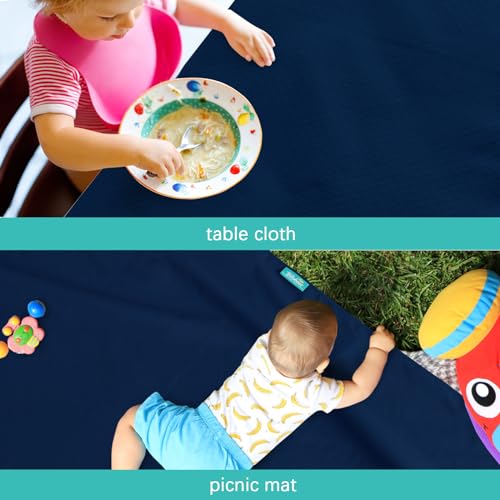 Splat Mat 2 Pack for Under High Chair & Arts & Crafts & Eating Mess, Waterproof 42''×46'' Baby Playtime Anti-Slip High Chair Mat for Floor or Table, Reusable & Portable Splash Mat for Under High Chair - color: Navy Blue