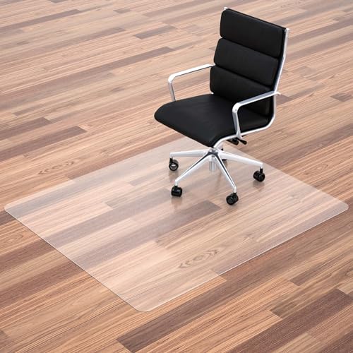 Office Chair Mat for Hardwood Floor, 45” x 53” Large Chair Mats, Under Desk Chair Mat for Rolling Chairs, Easy Glide Desk Floor Mat for Home Office (Rectangle) - color: Clear, size: 45'' x 53'' Rectangle