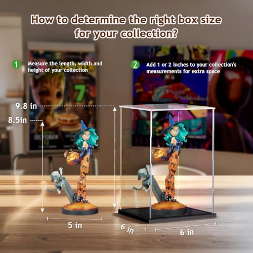 Acrylic Display Case for Collectibles Assemble Clear Acrylic Boxes for Display Thickened Glass Case for Lego Figures Doll Hobby (7.9x7.9x7.9 inch; 20x20x20 cm) - size: 7.9 x 7.9 x 7.9 inches