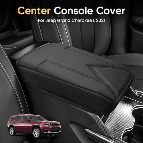 Shademax Center Console Cover for Jeep Grand Cherokee L 2022-2026 Armrest Cushion Pad Arm Rest Cover Leather Console Lids Protector for Teep Grand Cherokee L Accessories - size: For Jeep Grand Cherokee L 2022-2026
