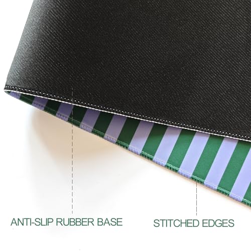 Green Teal Striped Desk Mat Cute Pastel XXL Large Gaming Mouse Pad Desk Pad Kawaii Aesthetic Home Office Decor Cozy Keyboard Laptop Computer Mat - color: A6- Green Teal