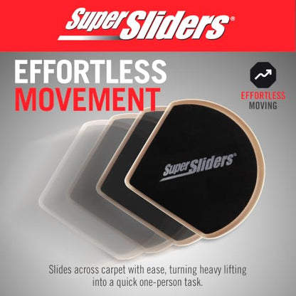 Super Sliders 5" Slide & Hide Corner Reusable Furniture Sliders for Carpet, Anti-Slip Protective Furniture Moving Pads for Beds, Sofas, Dressers, Set of 4, Beige - size: 5 Inch, style: For Carpet