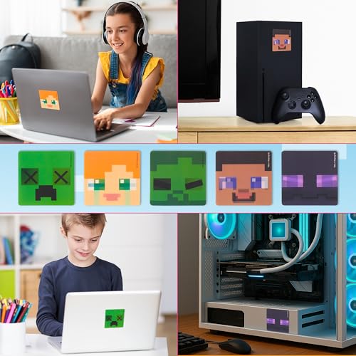 Minecraft Lenticular Motion Stickers with Five Pack 3D Laptop Decal Stickers for Gaming Boys Girls Gamer Gifts for Kids
