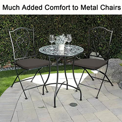 BUYUE 14" Metal Chair Cushion with Magnetic 1 Piece, Luxury PU Leather Waterproof Anti-Slip Seat Pad for Kitchen Cafe Dining Bistro Stackable Chairs (U-Shape, Brown, 1) - color: Brown, style: U-shape-1 Pcs