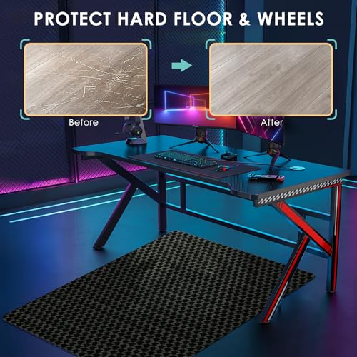 Vicwe Office Chair Mat for Hardwood Floor, 63" x 51" Large Chair Mat, Gaming Chair Mats for Hardwood, Easy Glide for Chairs, Multi-Purpose Floor Protector Desk Chair Mats for Home Office - color: Black, size: 63"x51" (for hard floors)