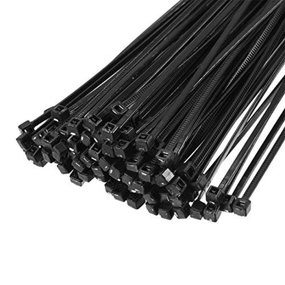 uxcell Nylon Cable Ties 8 Inch Self-Locking Zip Ties 0.08 Inch Width Black 100pcs - color: Black, size: 8x0.08Inch