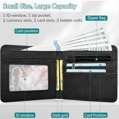 EXXBYELI Boys Wallet Gamepad Leather Wallets Credit Id Card Cash Holder Black Rfid Blocking Zipper Cute Cool Funny Aesthetic Wallets With Coin Pocket Id Window Teen Wallets for Boys Teenager Wallet - color: game-black2