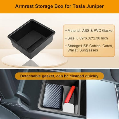 BANKKY 5PCS Center Console Organizer Tray for Tesla Model Y Juniper 2025 2026 Accessories Underseat Armrest Storage Cup Holder Hidden Compartment for Family Travel Kids Daily Commute Road Trips - size: 5PCS (25-26) Model Y (Juniper)