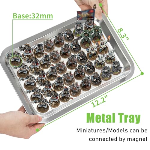 Miniature Storage Case for Collectibles Miniatures, Wooden Display Cases with 6 Trays, Miniature Display Case Miniatures Transport Case (Mahogany) - color: Mahogany