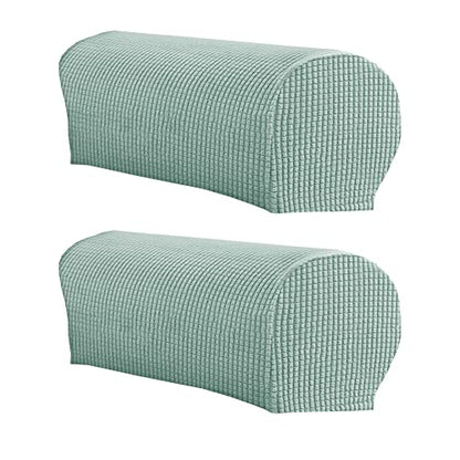 LINGXIYA Set of 2 Sofa Armrest Cover, Soft Stretch Arm Cover for Recliners Sofas Chairs,Couch Furniture Armrest Protector Covers - color: Mint Green