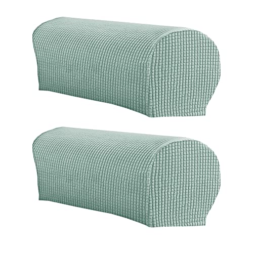 LINGXIYA Set of 2 Sofa Armrest Cover, Soft Stretch Arm Cover for Recliners Sofas Chairs,Couch Furniture Armrest Protector Covers - color: Mint Green