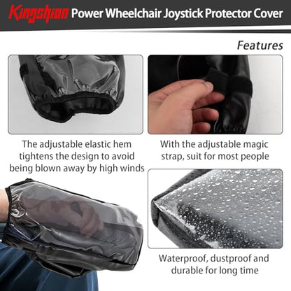 Power Wheelchair Joystick Protector Cover, Power Wheelchair Accessories, Waterproof Power Wheelchair Arm Joystick Cover, Transparent Window, Adjustable Flexible Opening 13.8 X 7 Inches