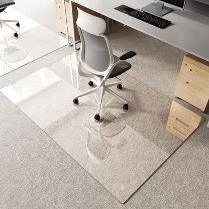 Tempered Glass Chair Mat 72"x48" – Ultra-Clear Office Chair Mat for Hardwood Floors & Low-Pile Carpets – Heavy-Duty 0.2" Scratch-Resistant Surface with Non-Slip Pads – Supports 1,000 lbs - size: 72"x48"