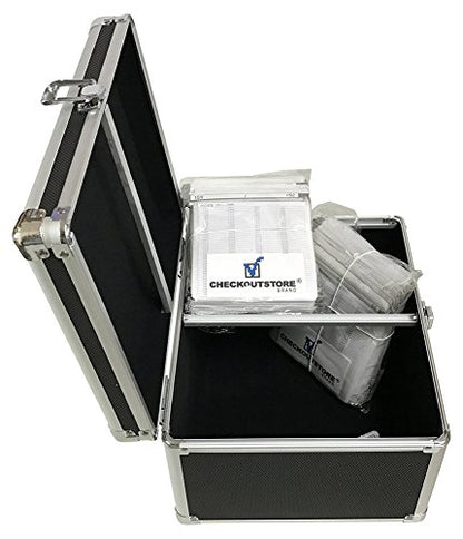 CheckOutStore (1) Aluminum CD/DVD Media Hanging Sleeves Storage Box (Black/Holds 300 Discs) - color: Black