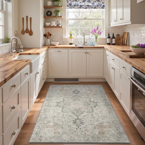 GENIMO Kitchen Mats for Floor, Washable Anti Fatigue Mat for Cushioned, 47"x71", Waterproof Kitchen Rugs, Non Slip Foam Comfort Standing Mat Rug for Home, Runner, Sink, Laundry, LightTaupeBrown - color: Light Taupe Brown, size: 47"x71"--0.4 inches