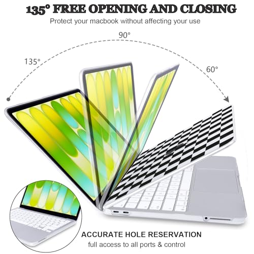 Hard Case for 2026 MacBook Neo 13 A18 Pro A3404 Full Protection Kit with Keyboard Cover Screen Protector Dust Plugs Webcam Cover, Classic Checkered Grid - color: Classic Checkered Grid