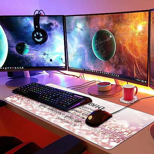 Extended Large Gaming Mouse Pad with Coaster 35.4 x 15.7 Full Desk Mousepad Stitched Edges Desk Pad Extended Large Gaming Mouse Pad for Desk Office Home Ultimate Gaming Desk Mat-Inspiration Quote - color: Inspiration Quote, size: 35.4L x 15.7W inches