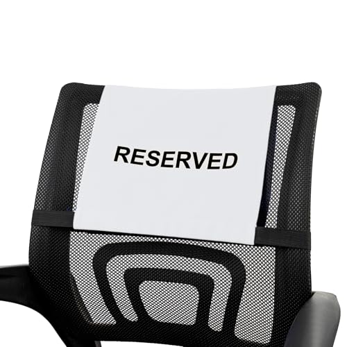 Aspire 4 Pcs Reserved Chair Covers with Elastic, Stretchable Reserved Seating Signs for Recliner Chair, Sofa Reserved Headrest Cover - color: White, size: 4 packs