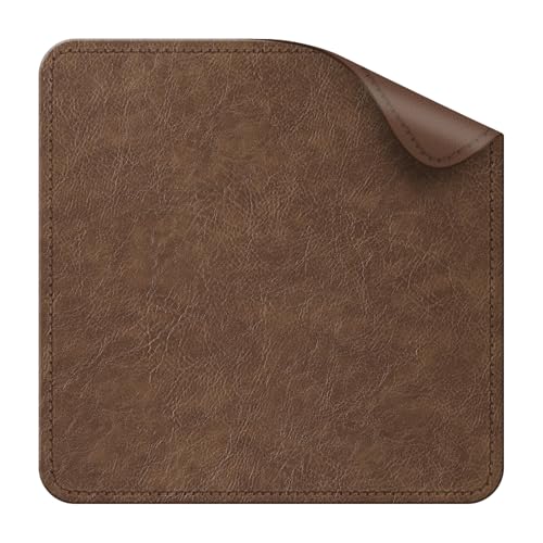 Imitation Crazy Horse Leather Desk Mat - Waterproof Desk Pad - Ideal for Large Mouse Pad and Desk Mats on Top of Desks (Brown+Brown, 11"*8") - color: Brown+brown, size: 11" x 8"