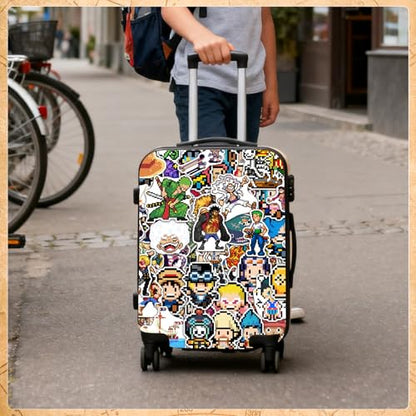 Pounchi Cool Pixel Anime Stickers (100 Pcs) | Anime Gaming PVC Sticker, Gifts for Laptop Water Bottle Skateboard Party Supplies Decorations Teens Kids