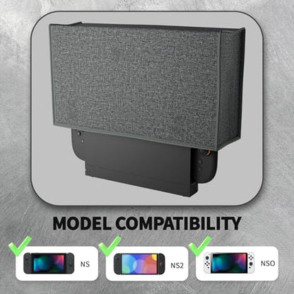 PlayVital Dust Cover for Nintendo Switch 2, Anti Scratch Dust Guard Waterproof Cover Sleeve for Nintendo Switch 2 Console & Charging Dock - Gray - color: Gray