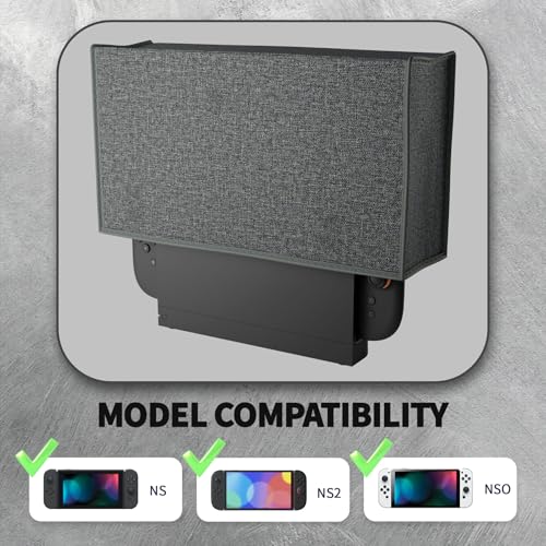 PlayVital Dust Cover for Nintendo Switch 2, Anti Scratch Dust Guard Waterproof Cover Sleeve for Nintendo Switch 2 Console & Charging Dock - Gray - color: Gray