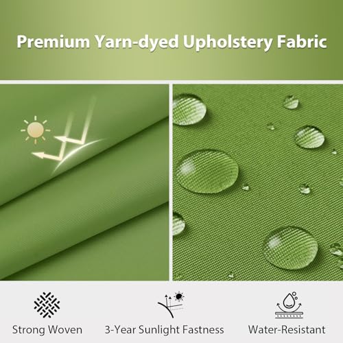 Outdoor Chair Cushions Set of 6, 18.5 x 16 Inch Patio Chair Cushions for Outdoor Furniture, Water Resistant, Non-Slip Ties (Grass Green) - color: 1 - Grass Green, size: 18.5x16x3|6 Pack