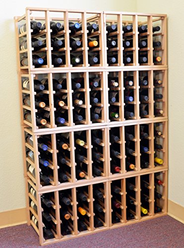 sfDisplay.com,LLC. 24 Bottle Modular Stackable Wine Rack Stack As Many Sets Together (4 Sets = 96 Bottle Capacity) - size: 4 Sets = 96 Bottle Capacity