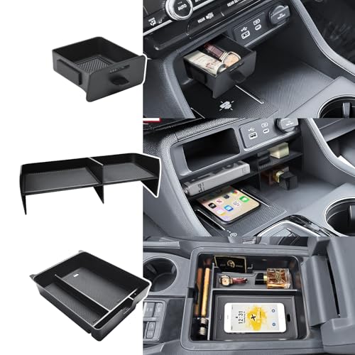 3PCS Center Console Organizer Insert Tray Compatible with Honda 2023 2024 2025 Pilot & 2026 Passport Interior Accessories, Armrest Storage Box & Front Center Console Shelf & Glove Box Hidden Drawer