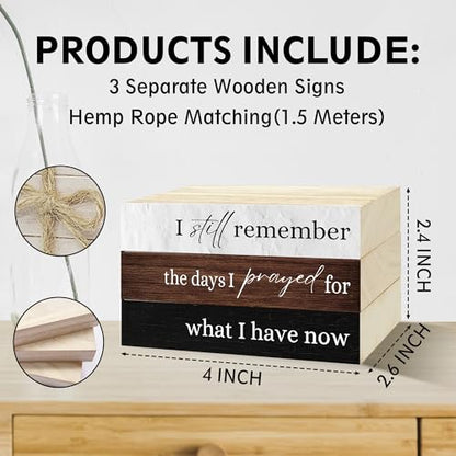 Decorative Books For Home Decor, Coffee Table Faux Wood Book Stack Decor, I Still Remember Modern Stacked Book Decor, Stacked Display Books For Shelf Mantel Nightstand Display, Three Pieces -C(07) - style: I still remember -02