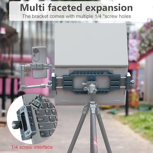 Laptop Stand for Tripods, Aluminum Construction, 1/4" and 3/8 Ports, Arca-Swiss Quick Release System, Anti-Slip Heat Display, Studio Live, Media Production, Outdoor Laptop Fixed Scenes