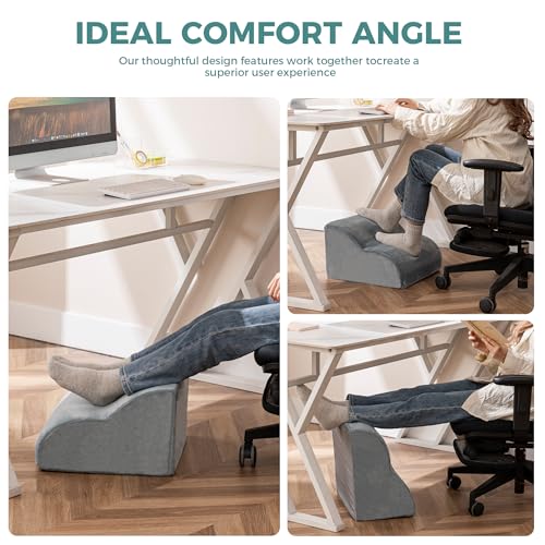 Ganondorf Ergonomic Foot Rest for Under Desk at Work Multi-Purpose Foot Stool Leg Elevation Pillow Back Support Cushion & Lap Desk Support, High-Density Foam with Washable Cover