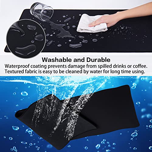 Canjoy Gaming Mouse Pad (31.5x15.7in) 3mm Thickness XX-Large Extended Mousepad Big Computer Keyboard Full Desk Mousepad with Anti-Slip Base Anti-Fray - color: Black
