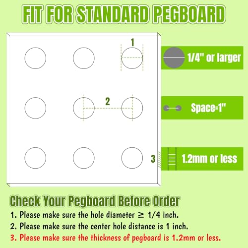 14 Pack Pegboard Shelf Hooks, Only Fits Pegboards Under 1.2mm Thick | 8 Inch Metal Peg Board Bracket, Peg Board Shelving Hook Accessories, Utility Tool Hangers Set for Garage, Craft