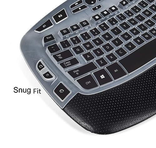 CaseBuy Keyboard Cover Compatible with Logitech K350 MK550 MK570 Wireless Wave Keyboard Accessories, K350 MK550 Keyboard Silicon Protector Skin, Black - color: Black
