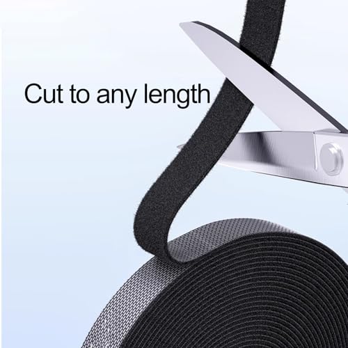 60ft x 1/2 Inch Hook and Loop Straps Double Sided Roll, Fastening Reusable Cable Ties Self Gripping, Adjustable Cord Straps Cable Management Tape for Home, Office, Wire Bundling
