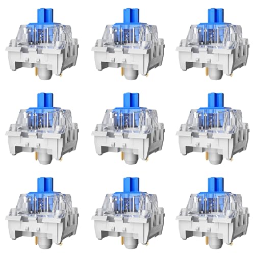 Zhouwang 72PCS Blue Switches,3 Pin Replacement Dustproof Mechanical Keyboards Switches, Suitable clicker for 3D Prints and Gaming Keyboards - color: Blue, size: 72Pcs