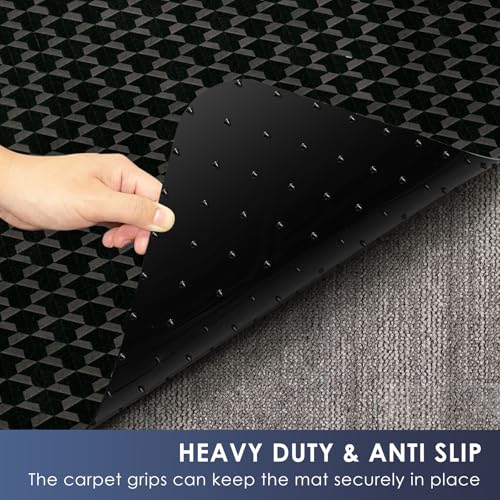 Vicwe Office Chair Mat for Carpet, 55"x36" Anti-Slip Waterproof Floor Protector Desk Chair Mat for Rolling Chairs, Heavy Duty Chair Mat with Studs,Easy Glide Floor Mat for Home,Gaming - color: Black, size: 55" x 36" (for low-pile carpet)