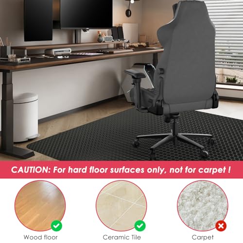 Vicwe Gaming Chair Mat for Hardwood Floor, 48"×36" Office Chair Mat, PVC Computer Chair Mats, Easy Glide, Floor Protector for Rolling Chair-Black - size: 48"x36" (for Hard Floors)