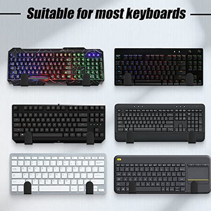 Keyboard Wall Mount Storage,Metal Wall Hanger Rack with Adhesive & Screw in, Universal for Gaming Mechanical Keyboards, for Devices Thickness < 2.5cm - color: Black Metal