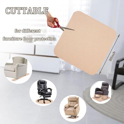 Recliner Pads for Hardwood Floors, Recliner Floor Protectors Furniture Pads to Keep from Sliding Under Swivel Chairs Rubber Non Slip Recliner Mats for Hardwood Floors - size: Sq-Camel-30"x30"
